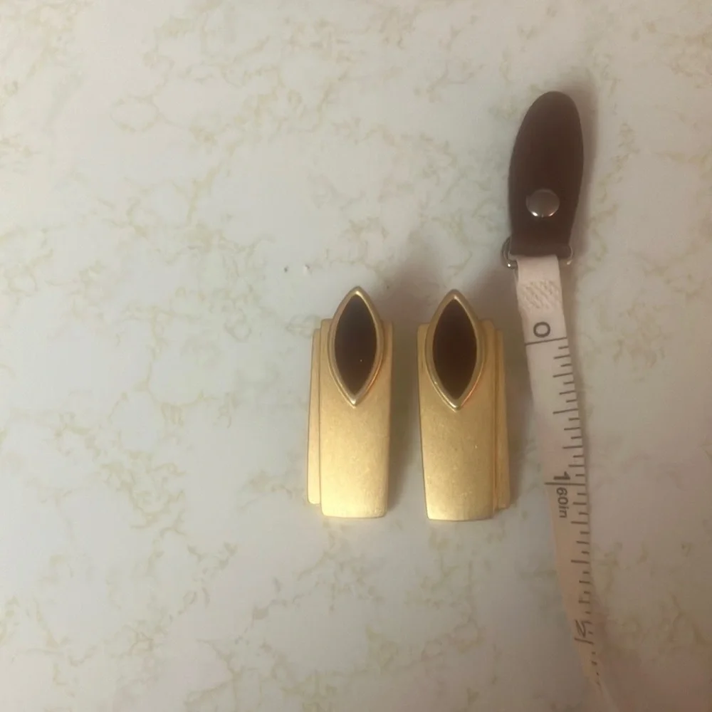 Gold and Black pierced Earrings